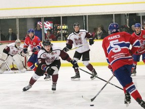 Strathroy Rockets v. Chatham Maroons on Saturday, Feb. 4. Photo courtesy of Colleen Wiendels Photography.