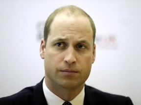 Prince William is pictured on Jan. 11 at the Child Bereavement UK Centre in Stratford in east London. (AP PHOTO)