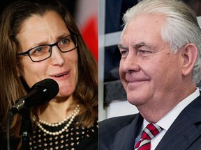 Chrystia Freeland and Rex Tillerson (CP/AP)