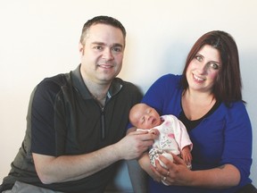 Parents Chris and Glory-Anne Lees with daughter Makayla Annya Joy