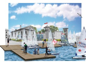 An artist's rendering shows the rear of the former Kingston Penitentiary property, which could be used for sailing.