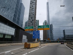 Mayor John Tory warned motorists on Wednesday, Feb. 7, 2017, that the so-called “Hot Wheels” Bay-York Sts. exit ramp from the Gardiner Expressway will be demolished and replaced during an eight-month, $30-million construction project. (STAN BEHAL/TORONTO SUN)