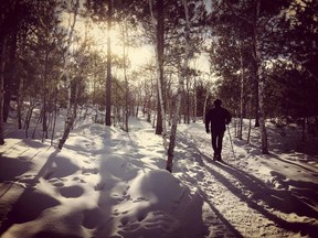 An image posted at the Facebook page for Kivi Park shows a visitor enjoying one of the many trails in the south-end green space. (Photo supplied)