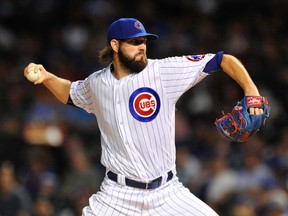 In this Sept. 19, 2016, file photo, Chicago Cubs starter Jason Hammel delivers a pitch against the Cincinnati Reds in Chicago. (AP Photo/Paul Beaty, File)