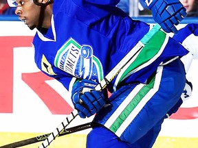 Former Belleville Bulls defenceman Jordan Subban, currently playing in the AHL for the Utica Comets, could return to Yardmen Arena next season to face the B-Sens. (NHL.com)