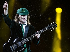 Angus Young of AC/DC performs at Commonwealth Stadium in Edmonton, Alta. on Sunday, Sept. 20, 2015. (Codie McLachlan/Postmedia Network)