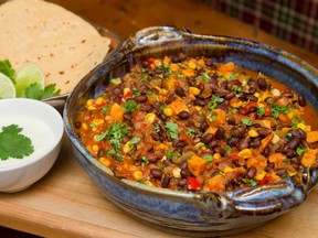 Black Bean, Sweet Potato and Corn Chili. (MIKE HENSEN, The London Free Press)