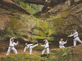 Melissa Isaac (2nd from left) became the first aboriginal female taekwondo master after receiving her fifth degree black belt last weekend. (Submitted photo | Melissa Baker).
