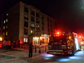 One person is dead and several others have been hospitalized following a downtown apartment building fire on Thursday, Feb. 9, 2017. (VICTOR BIRO/PHOTO)