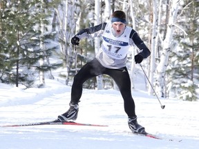 Lucas Mrozewski of Lo-Ellen placed first in the junior boys division at the high school Nordic city championships at the Laurentian Ski Trails in Sudbury, Ont. on Thursday February 9, 2017. Gino Donato/Sudbury Star/Postmedia Network