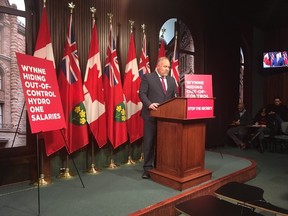Progressive Conservative energy critic MPP Todd Smith calls on Ontario Liberal government to include Hydro One salaries on the Sunshine List on Friday, Feb. 10, 2017. (Shawn Jeffords/Toronto Sun)
