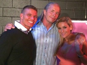 Natalya Neidhart (right) is seen here with her uncle, Bret Hart (centre), and her husband, TJ Wilson. (Submitted photo)