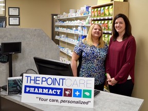 From left: Pharmacy Assistant Kim Helps and Pharmacist Jocelyne Cane