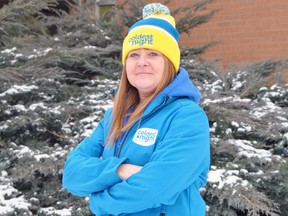 Stratford/Perth Shelterlink executive director Bev Hagedorn is ready for The Coldest Night of the Year Feb.25. LAURA CUDWORTH/The Beacon Herald