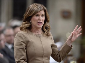 Interim Conservative Leader Rona Ambrose rises during Question Period in the House of Commons in Ottawa, Wednesday, Feb.8, 2017. THE CANADIAN PRESS/Adrian Wyld