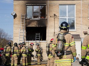 Two people were taken to hospital following a fire in a two-storey apartment building at 1481 Oxford St. E. in London, Ontario on Monday, November 3, 2014. (Free Press file photo)