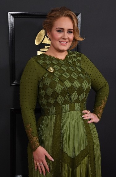 Adele arrives for the 59th Grammy Awards pre-telecast on February 12, 2017, in Los Angeles, California. (MARK RALSTON/AFP/Getty Images)