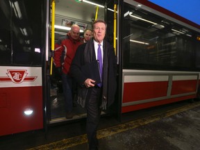 Toronto Mayor John Tory announces $80 million in new investments into transit at Broadview subway station on Monday, February 13, 2017. (Jack Boland/Toronto Sun)