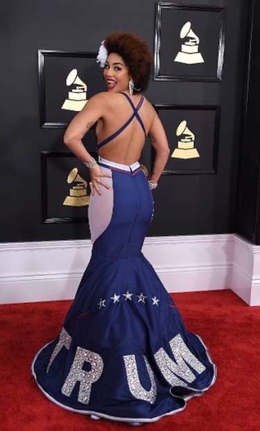 Joy Villa arrives for the 59th Grammy Awards pre-telecast on Feb. 12, 2017, in Los Angeles, California.  (MARK RALSTON/AFP/Getty Images)