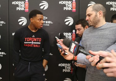 Toronto Raptors point guard Kyle Lowry had words for management after their loss Sunday night. Raptors had a spirited practice in preparation for their game in Chicago against the Bulls on Tuesday night.in Toronto, Ont. on Monday February 13, 2017. Jack Boland/Toronto Sun/Postmedia Network