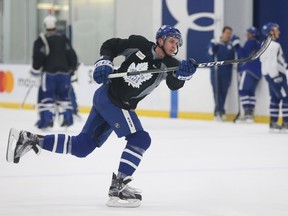 Toronto Maple Leafs' Alexey Marchenko during practice at the MasterCard Centre in Toronto on Feb. 13, 2017. (Stan Behal/Toronto Sun/Postmedia Network)