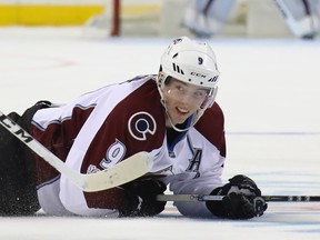 Matt Duchene of the Colorado Avalanche keeps his eyes on the play during an NHL game against the New York Islanders at the Barclays Center on Feb. 12, 2017. (Bruce Bennett/Getty Images)