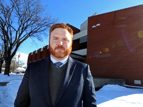 Winnipeg School Division finance chair Chris Broughton poses at the division offices on Wall Street East in Winnipeg on Mon., Feb. 13, 2017. In its draft budget, the division has offered up three tax hike options for taxpayers to consider. Kevin King/Winnipeg Sun/Postmedia Network
