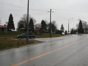 The intersection in question of Highways 4 and 25 just south of Blyth. 1011 people signed a petition for a stoplight at this intersection. (Justine Alkema/Clinton News Record)
