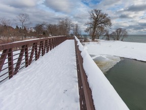 A bridge over Duffins Creek near Rotary Park on the shore of Lake Ontario in Ajax on Monday ,February 13, 2017. Ernest Doroszuk/Toronto Sun/Postmedia Network