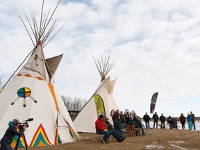 Members of the Treaty 6 and Treaty 7 First Nations held ceremonies at Elk Island National Park before 16 bison were shipped to Banff on Jan. 29.

Photo by Ian Kucerak/Postmedia Network