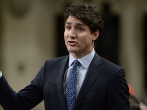 Prime Minister Justin Trudeau answers a question during Question Period in the House of Commons on Parliament Hill, Tuesday, Feb. 14, 2017 in Ottawa. (THE CANADIAN PRESS/Justin Tang)