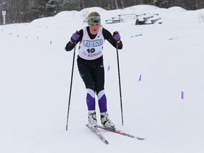 Allison Caswell, of Lo-Ellen Park Secondary School, competes in the senior girls division at the NOSSA nordic skiing championship at the Naughton trails in Naughton, Ont. on Tuesday February 14, 2017. John Lappa/Sudbury Star/Postmedia Network