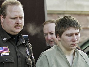 In this March 3, 2006, file photo, Brendan Dassey is escorted out of a Manitowoc County Circuit courtroom in Manitowoc, Wis. A federal appeals court is about to consider the fate of the Wisconsin inmate featured in the Netflix series "Making a Murderer." (AP Photo/Morry Gash, File)