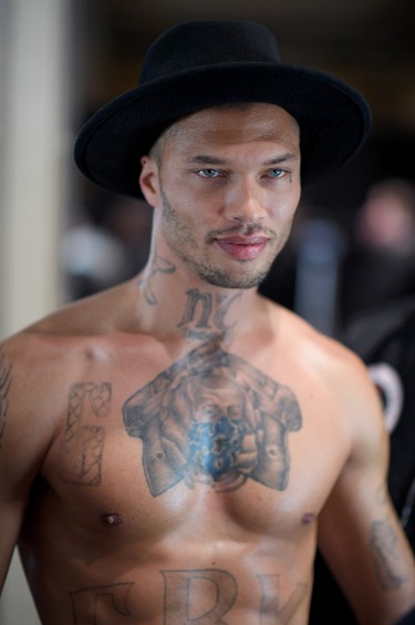 NEW YORK, NY - FEBRUARY 13:  Model Jeremy Meeks prepares backstage for the Philipp Plein Fall/Winter 2017/2018 Women's And Men's Fashion Show at The New York Public Library on February 13, 2017 in New York City.  (Photo by Dimitrios Kambouris/Getty Images for Philipp Plein)