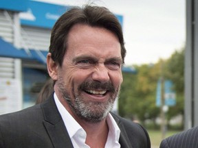 Former Parti Quebecois Leader Pierre Karl Peladeau is returning to his job as the president and chief executive of Quebecor Inc., one of Canada's largest media and telecommunications companies after a short-lived political career. (THE CANADIAN PRESS/Paul Chiasson)