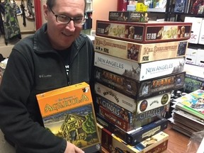 L.A. Mood co-owner Gord Mood is gearing up for London Family Game Day, which will be held in the basement of Centennial Hall on Family Day Monday. Any group of people can qualify as a family, he says.  (DAN BROWN/The London Free Press)