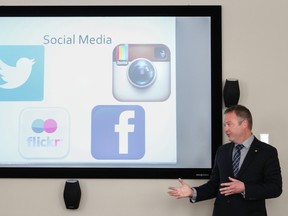 Tim Miller/The Intelligencer
Matt Richardson discusses the importance of Internet safety at a media lunch at the Children's Safety Village on Thursday in Belleville.