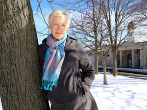 Simonne Ferguson, president of Friends of the Penitentiary Museum in front of Kingston Penitentiary on Wednesday. (Ian MacAlpine/The Whig-Standard)