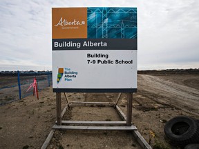 The construction site for the future Michael Phair Jr. High School is seen in Edmonton, Alta. on Tuesday, Oct. 6, 2015. Codie McLachlan/Postmedia