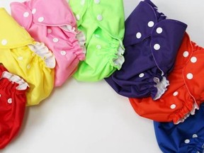 Reusable cloth diapers are leakproof, easy to clean and come in vibrant colours and stylish prints. (Supplied photo)