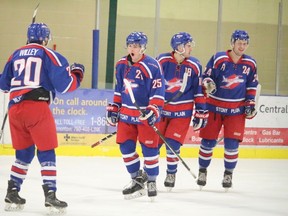 The Stony Plain Flyers swept the St. Albert Merchants in their CJHL first round playoff series last weekend with a 9-3 road win followed by a tense 5-3 home victory on Feb. 12. -  File Photo