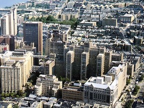 A 2009 file photo shows an aerial view of Columbia Medical Center in Manhattan, N.Y., which houses the School of Public Health. (Wikimedia Commons/Mightychip26/HO)