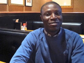 Hakeem Subair, creator of the 1 Million Teachers Project, at the Breakout Project launch part at Jack Astor's in Kingston in February. (Rachel Levy-McLaughlin/Whig-Standard file photo)