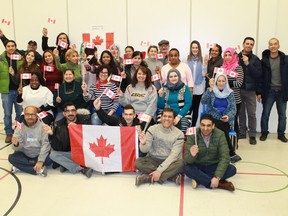 A group of 32 newcomers celebrated the Maple Leaf's 52nd birthday on Feb. 15 – national Flag Day - at Sarnia's YMCA Learning and Career.
CARL HNATYSHYN/SARNIA THIS WEEK