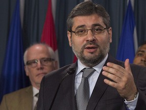 Abdullah Almalki speaks during a press conference, in Ottawa in a May 3, 2016, file photo. THE CANADIAN PRESS/Adrian Wyld