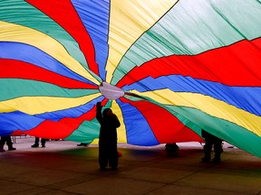 A child takes in the Family Day festivities held at Churchill Square on Monday February 15, 2016. (PHOTO BY LARRY WONG/POSTMEDIA)