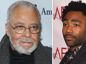 James Earl Jones and Donald Glover are seen in a combination shot.  (Rob Kim/Getty Images/Kevin Winter/Getty Images for AFI)