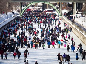 The canal was full of skaters Saturday February 18, 2017 during Family Day long weekend and the final weekend of Winterlude.