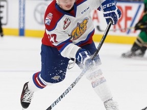 Edmonton Oil Kings foward Trey Fix-Wolansky scored a hat-trick in a 7-4 loss at the Medicine Hat Tigers on Saturday.