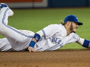 Josh Donaldson is seen in a game against the Boston Red Sox in Toronto on Sept. 9, 2016. (Craig Robertson/Postmedia Network File Photo)